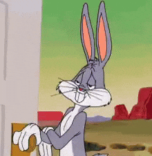 Bugs Bunny lets out a bored yawn